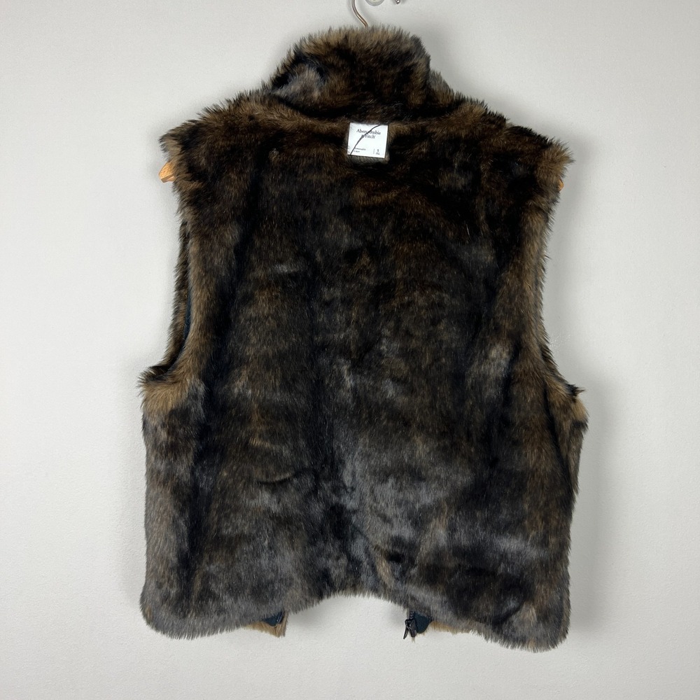 Abercrombie & Fitch Parka Jacket Womens Small Black Faux Fur Lined Hooded Winter - Picture 13 of 16